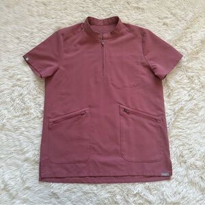 Figs Scrub Top Nata Zip Henley Technical Collection Mauve XXS